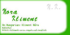nora kliment business card